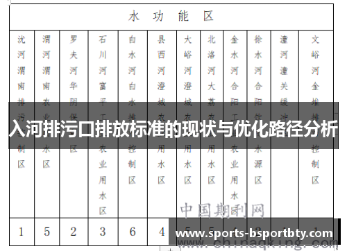 入河排污口排放标准的现状与优化路径分析